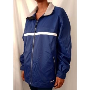 Vintage Nike Navy and White Fleece Lined Jacket